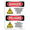 Signmission Safety Sign, OSHA Danger, 18" Height, Rigid Plastic, Hazardous Waste Storage Area Bilingual Spanish OS-DS-P-1218-VS-1321